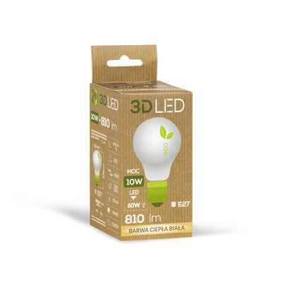 Żarówka ledowa 3LED tradycyjna E-27 10W barwa ciepła