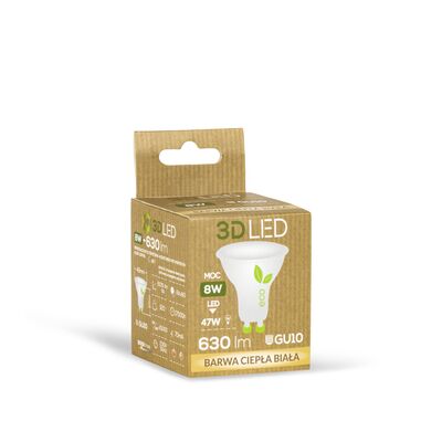 Halogen ledowy 3LED GU10 8W barwa ciepła
