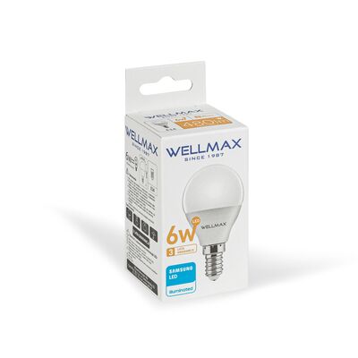 Żarówka ledowa Wellmax Samsung kulka LED E-14 6W barwa ciepła