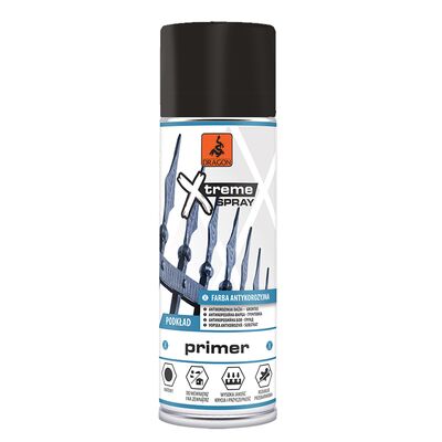Farba antykorozyjna - podkład w aerozolu 400 ml czarna RAL 9011 DRAGON