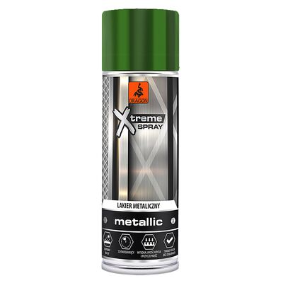 Lakier metaliczny w aerozolu 400 ml zielony DRAGON
