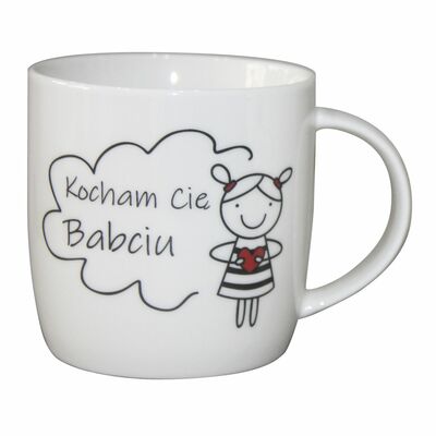 Kubek szeroki Kocham Cię Babciu 350 ml dekoracja dziewczynka Color Box