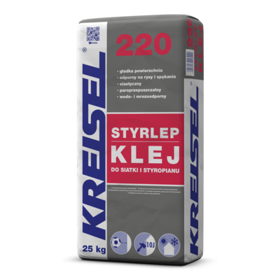 Zaprawa klejąco-zbrojąca do styropianu Styrlep 220 25 kg KREISEL