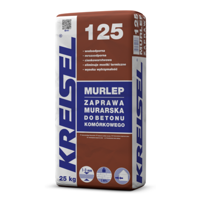 Zaprawa murarska do betonu komórkowego Murlep 125 M5 25 kg KREISEL