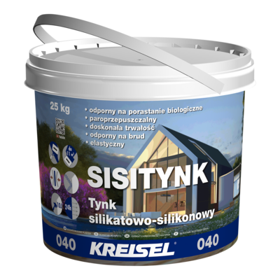 Tynk silikatowo-silikonowy Sisitynk 040 25 kg BR 1,5 mm biały KREISEL
