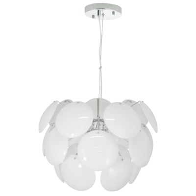 Lampa wisząca 6736/3 8C WHITE GL chrom Elem
