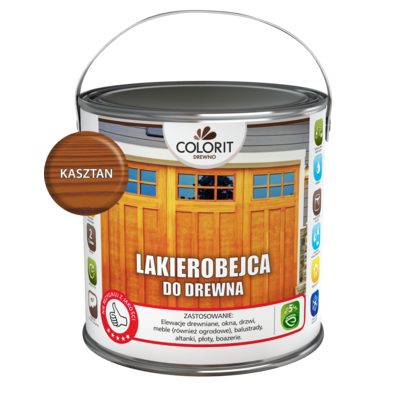 Lakierobejca do drewna Kasztan 2,5 l Colorit Drewno