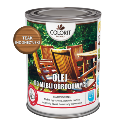 Olej do mebli ogrodowych Teak indonezyjski 0,75 l Colorit Drewno