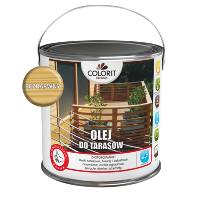 Olej do tarasów Bezbarwny 2,5 l Colorit Drewno