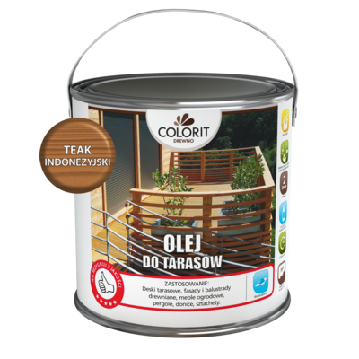 Olej do tarasów Teak indonezyjski 2,5 l Colorit Drewno