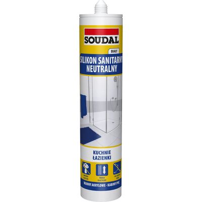 Silikon neutralny sanitarny biały 280 ml Soudal