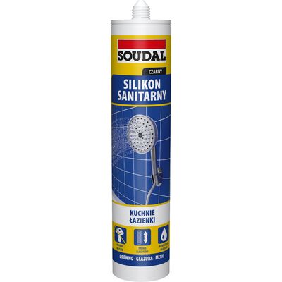 Silikon sanitarny czarny 280 ml Soudal