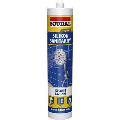 Silikon sanitarny brąz 280 ml Soudal
