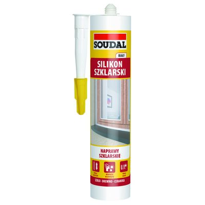 Silikon szklarski biały 280 ml Soudal
