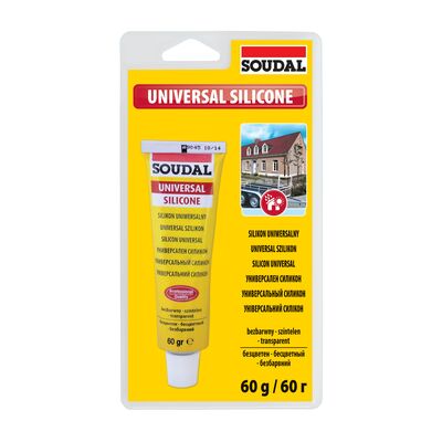 Silikon uniwersalny bezbarwny 60 g blister Soudal