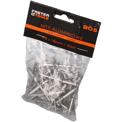 Nity aluminiowe 4,8 x 18 mm 50 sztuk FASTER TOOLS