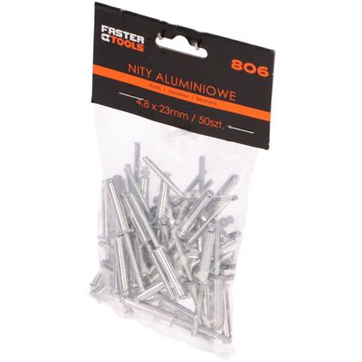 Nity aluminiowe 4,8 x 23 mm 50 sztuk FASTER TOOLS