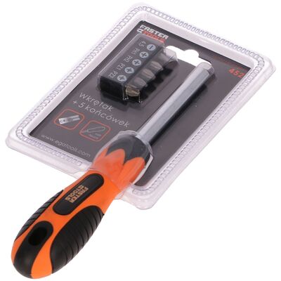 Wkrętak + 5 końcówek bit FASTER TOOLS