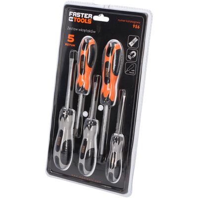 Zestaw wkrętaków 5cz. FASTER TOOLS