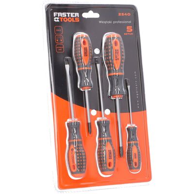 Zestaw wkrętaków PROFESSIONAL 5cz. FASTER TOOLS