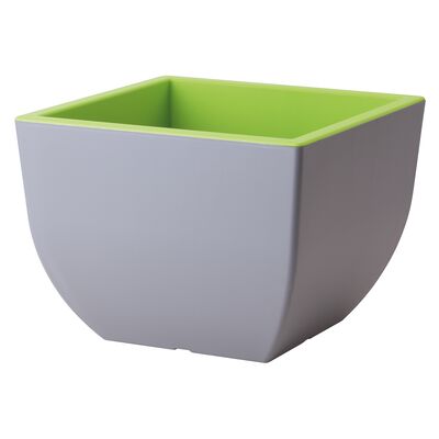 Donica MUNA kwadratowa 35 cm dwa kolory beton + jasnozielony