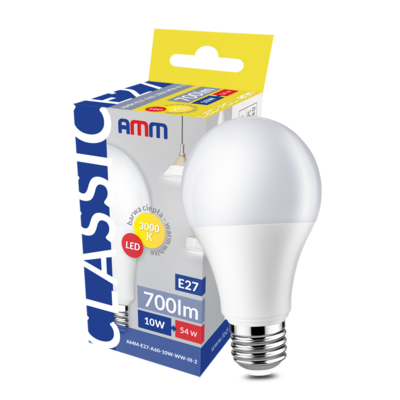Żarówka LED E27 10 W kula AMM A60