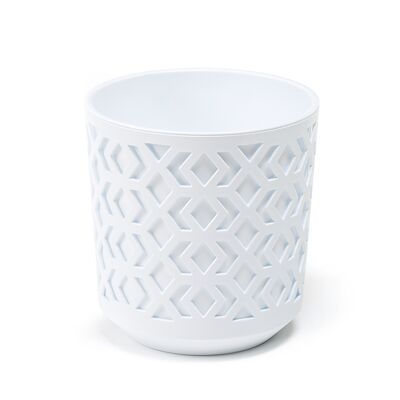 Doniczka Aztek 14 korpus biały + wkład biały Lamela