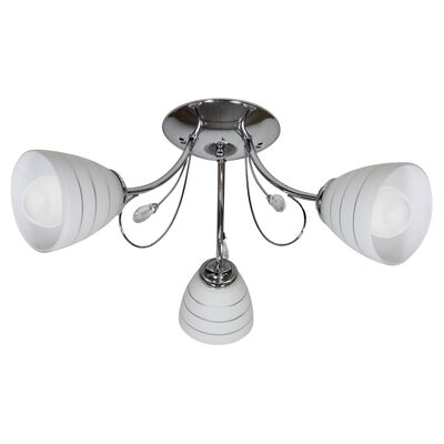 Lampa wisząca SIMPLI 3x40W E27 chrom z kryształkiem + klosz z paskiem CANDELLUX