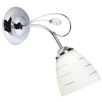 Kinkiet SIMPLI 1x40W E27 chrom z kryształkiem + klosz z paskiem CANDELLUX