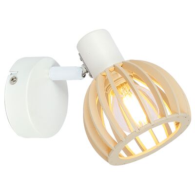 Kinkiet ATARRI 1x25W E14 biały+drewno CANDELLUX