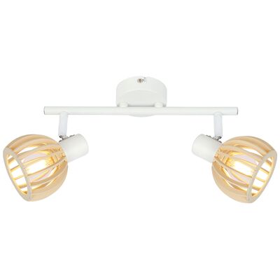 Listwa ATARRI 2x25W E14 biały+drewno CANDELLUX