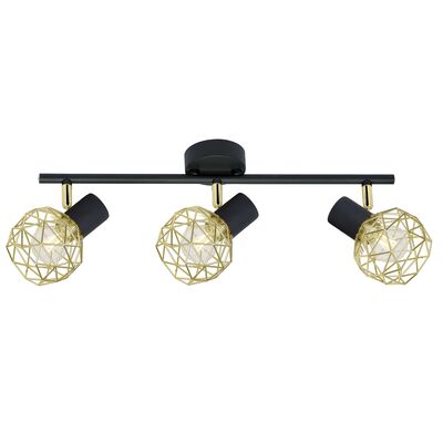 Listwa ACROBAT 3x40W E14 czarny klosz złoty CANDELLUX