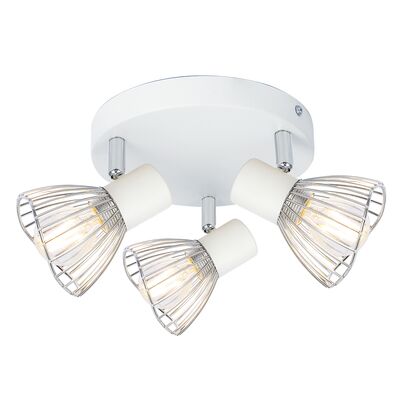 Plafon FLY 3x40W E14 biały/chrom CANDELLUX