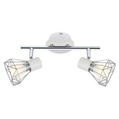 Listwa VERVE 2x40W E14 biały abażur chrom CANDELLUX