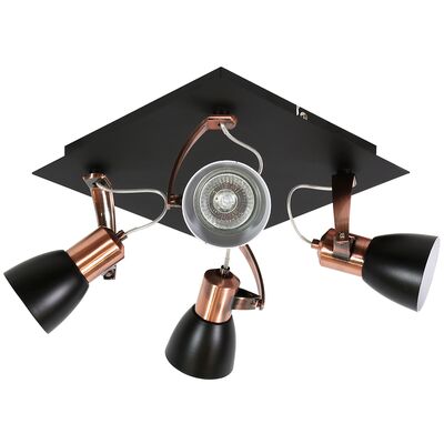 Plafon MARKUS 4x50W GU10 czarny+miedziany bez żarówki CANDELLUX
