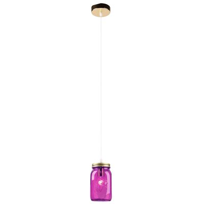 Lampa wisząca JARS 10 1x40W E14 klosz fioletowy CANDELLUX