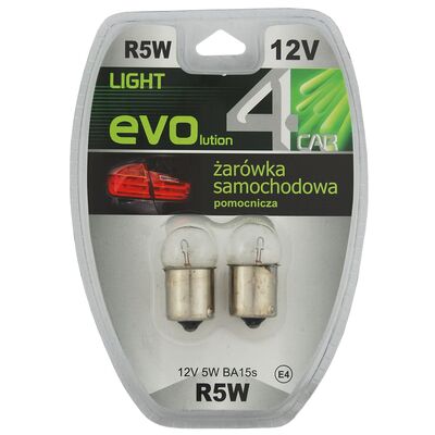 Zestaw żarówek samochodowych R5W 12V 5W BA15s 4CAR
