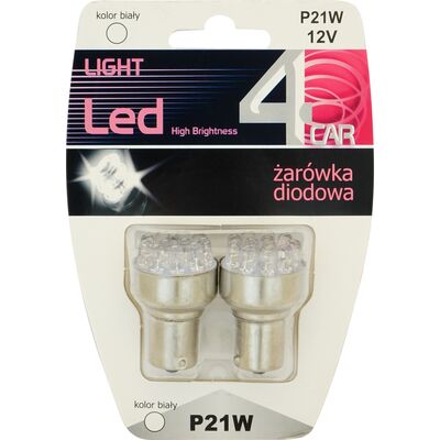 Zestaw żarówek samochodowych LED P21W 12V 4CAR