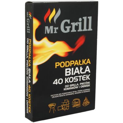 Rozpałka stała biała (40 kostek) Mr. Grill