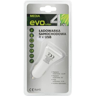 Ładowarka samochodowa 4xUSB 4,2A 4CAR