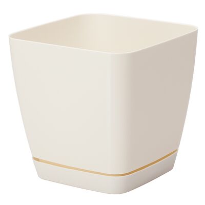 Doniczka TOSCANA 13 cm kwadratowa kremowy