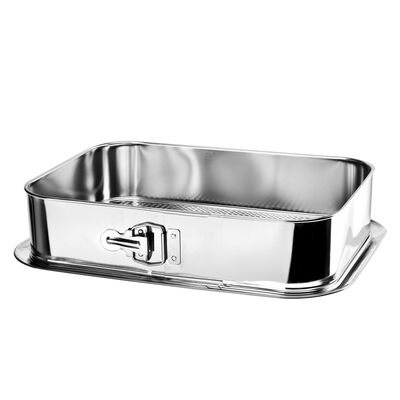Tortownica prostokątna PLATINO 34x24 cm srebrny