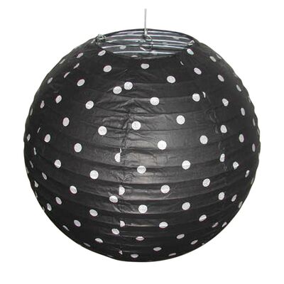 Abażur papierowy-kokon 35 cm czarny kropki CANDELLUX