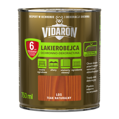 Lakierobejca Ochronno-Dekoracyjna Teak Naturalny L05 0,75 l VIDARON