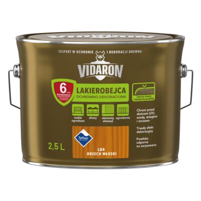 Lakierobejca Ochronno-Dekoracyjna Orzech Włoski L04 2,5 l VIDARON