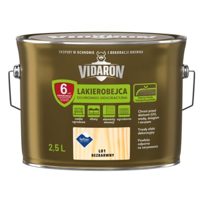 Lakierobejca Ochronno-Dekoracyjna Bezbarwny L01 2,5 l VIDARON