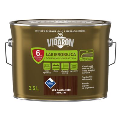 Lakierobejca Ochronno-Dekoracyjna Palisander Indyjski L09 2,5 l VIDARON