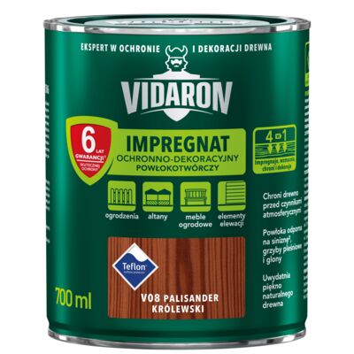Impregnat Powłokotwórczy Ochronno-Dekoracyjny Palisander Królewski V08 0,7 l VIDARON