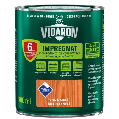 Impregnat Powłokotwórczy Ochronno-Dekoracyjny Mahoń Amerykański V06 0,7 l VIDARON
