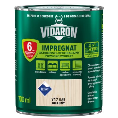 Impregnat Powłokotwórczy Ochronno-Dekoracyjny Dąb Bielony V17 0,7 l VIDARON